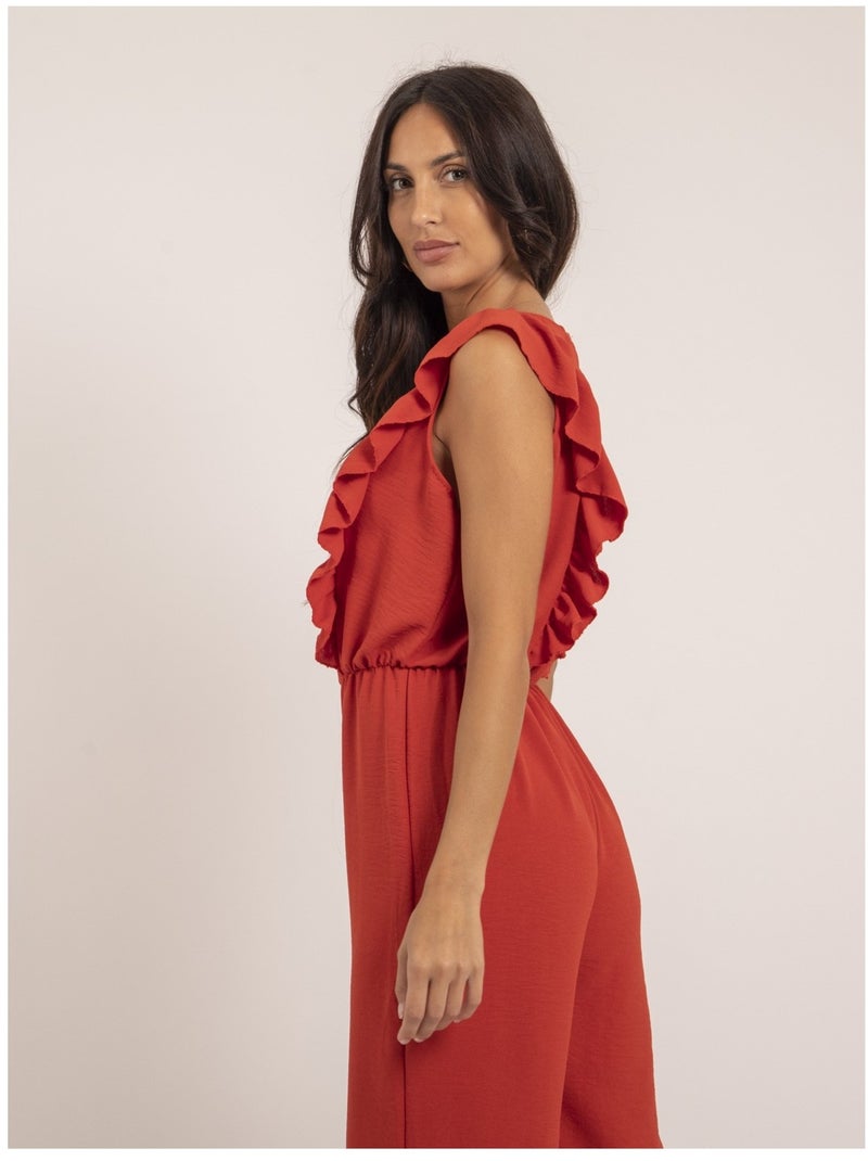 Mono pantalón fluido ELVIRA Naranja coral - Kiabi
