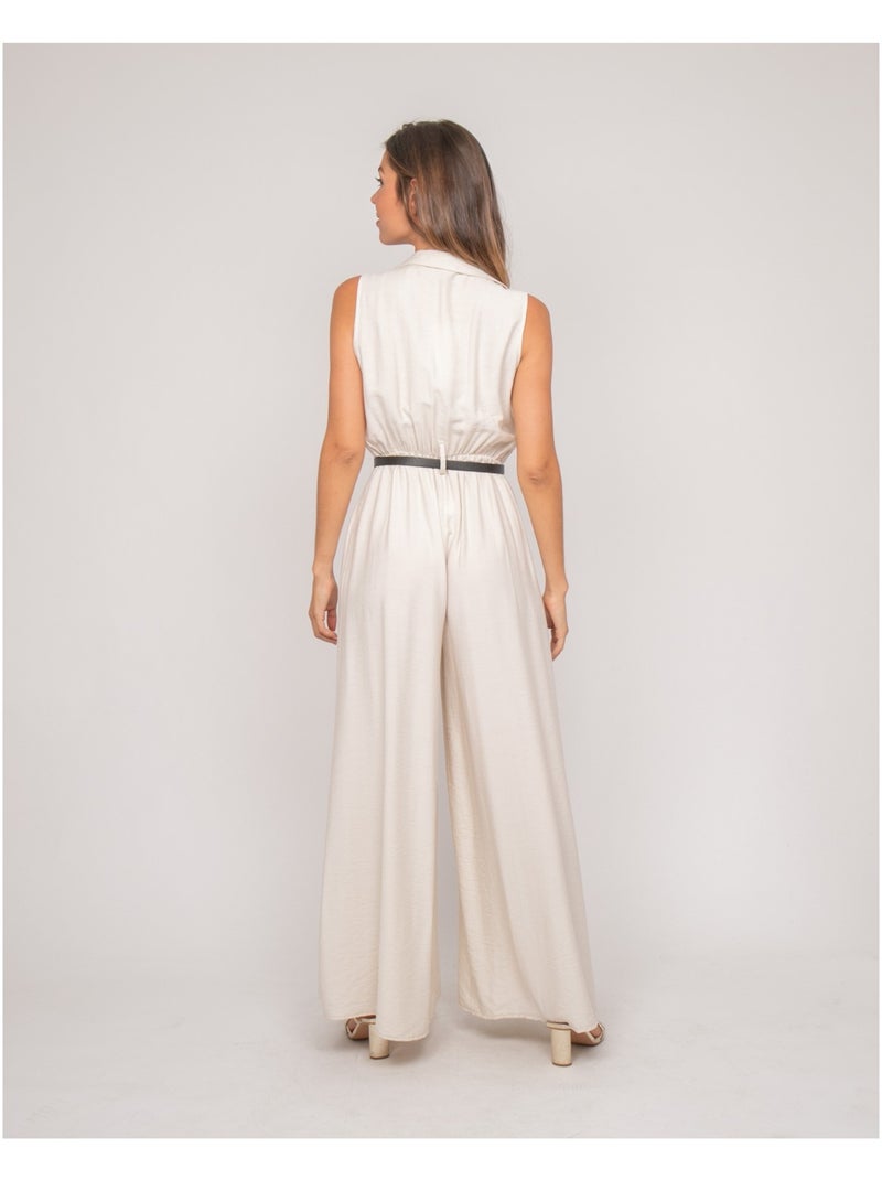 Mono pantalón fluido EZINE Beige - Kiabi