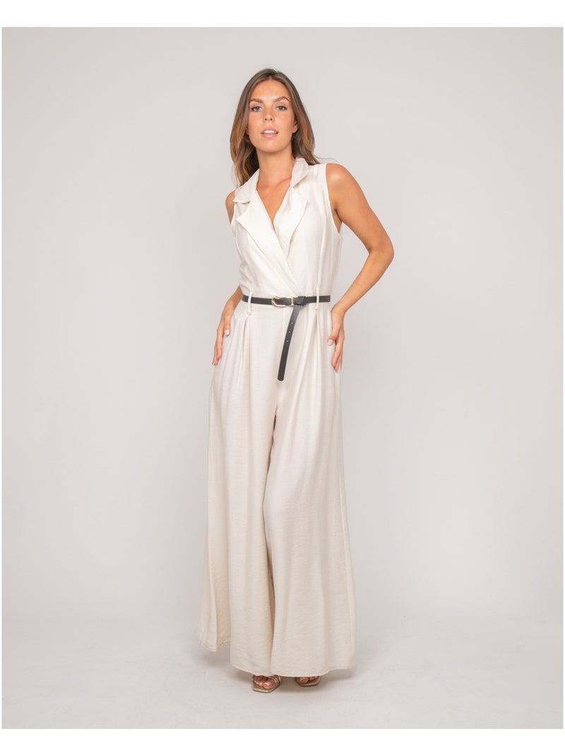 Mono pantalón fluido EZINE Beige - Kiabi