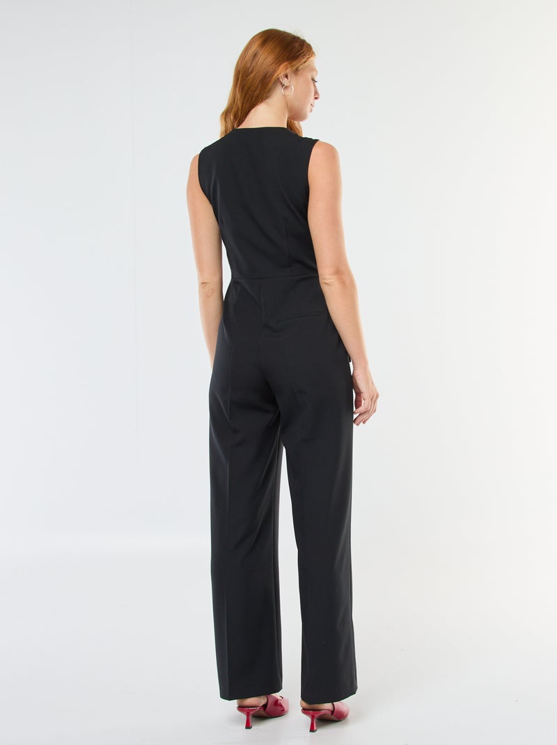 Mono pantalón top chaleco liso Negro - Kiabi