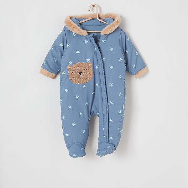 Pyjama Bébé En Velours Doux Manouk - Grenouillère Rose Poudré Avec Poche Kangourou Et Motifs Fleuris
