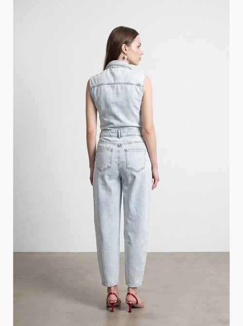 Mono peto de denim de algodón de pernera recta dilvin - Kiabi