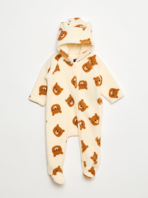 Mono pijama cálido efecto borreguito - Kiabi