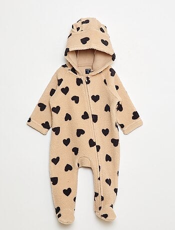 Mono pijama cálido efecto borreguito