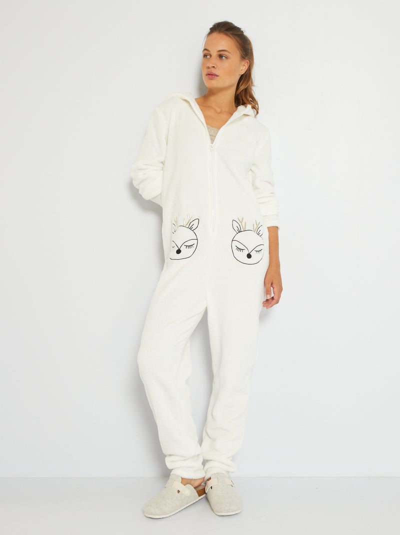 Mono pijama con bordado de cierva crudo - Kiabi