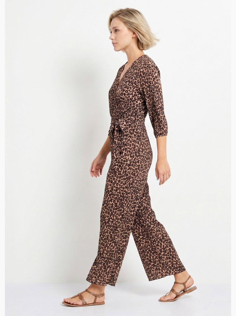 Mono plisado con estampado de leopardo - AFIBEL Multicolor - Kiabi