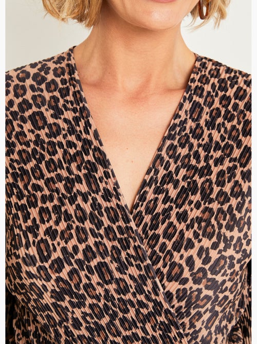 Mono plisado con estampado de leopardo - AFIBEL - Kiabi