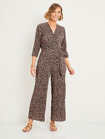 Mono plisado con estampado de leopardo