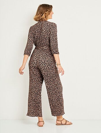Mono plisado con estampado de leopardo
