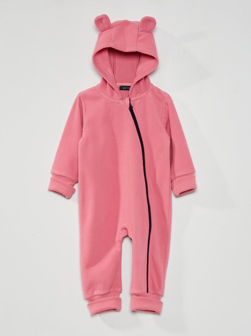 Mono polar con capucha con orejitas rosa - Kiabi