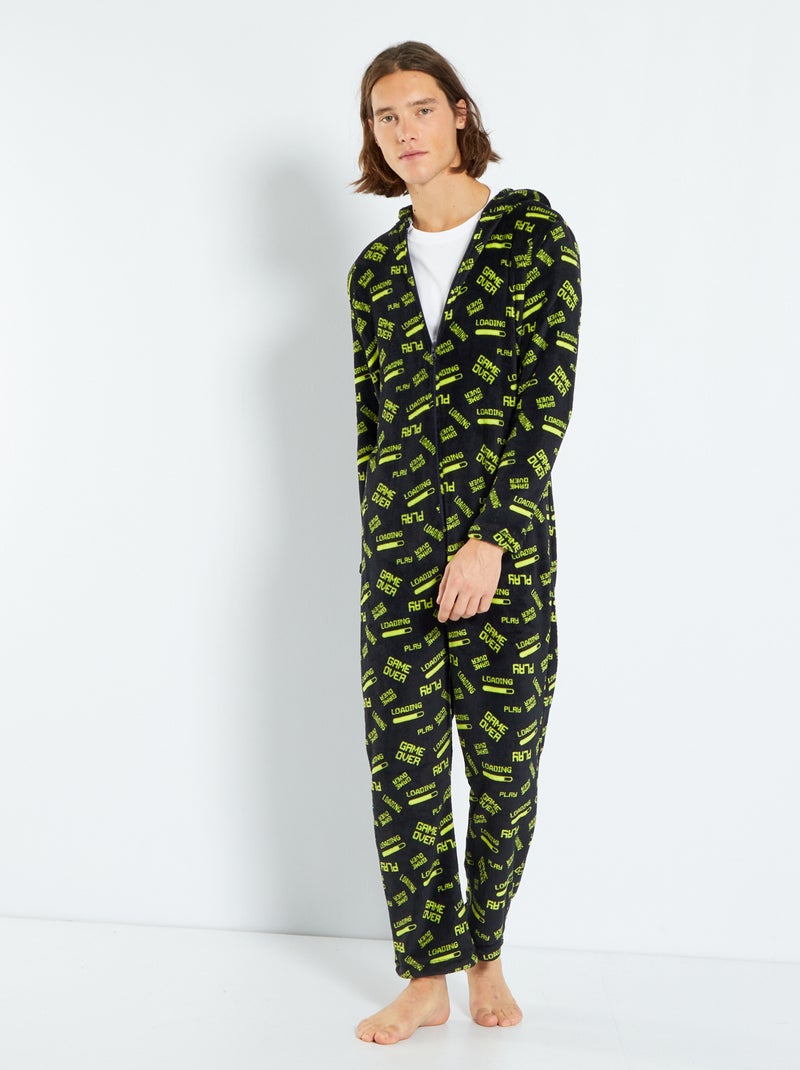 Mono polar 'game over' negro/verde - Kiabi