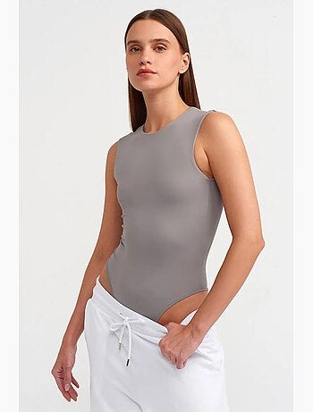 Mono unitard sin costuras sin mangas de corte slim dilvin