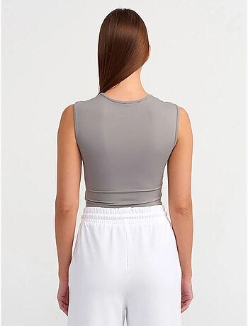 Mono unitard sin costuras sin mangas de corte slim dilvin
