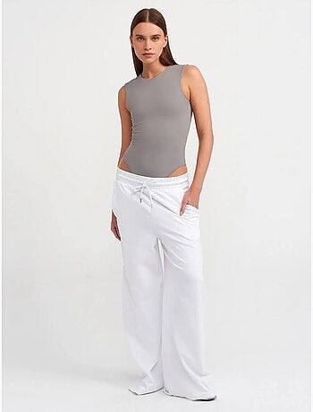 Mono unitard sin costuras sin mangas de corte slim dilvin