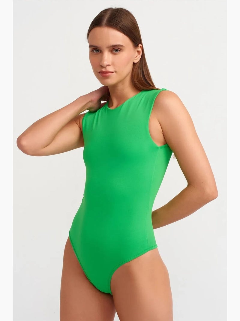 Mono unitard sin costuras sin mangas de corte slim dilvin Verde - Kiabi
