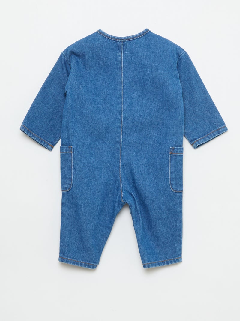 Mono vaquero con bolsillos de parche Azul - Kiabi