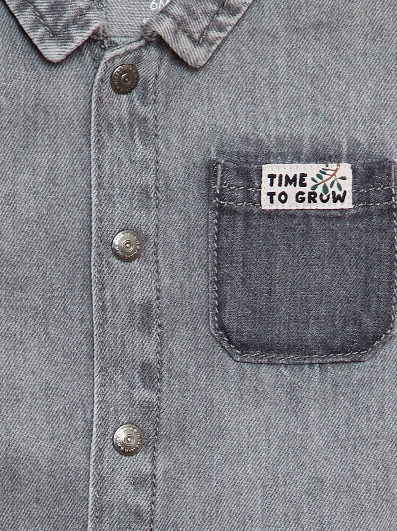 Mono vaquero con cierre de automáticos GRIS - Kiabi