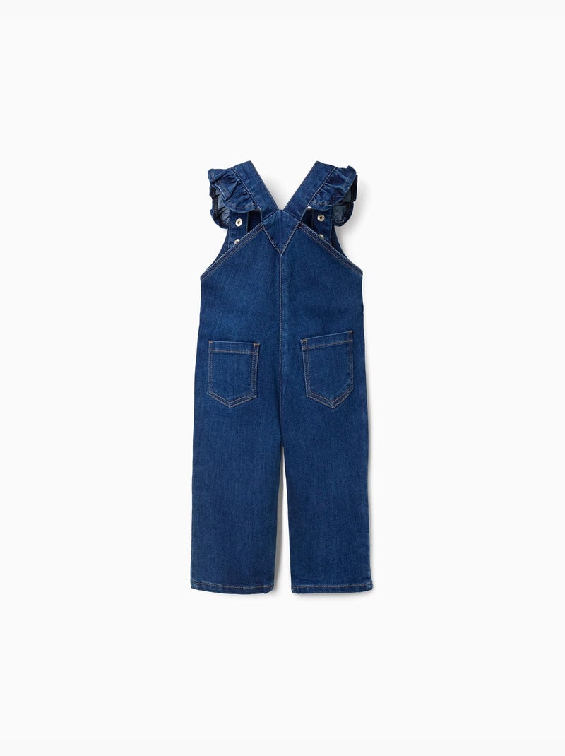 Mono vaquero con tirantes con volantes Azul Azul - Kiabi