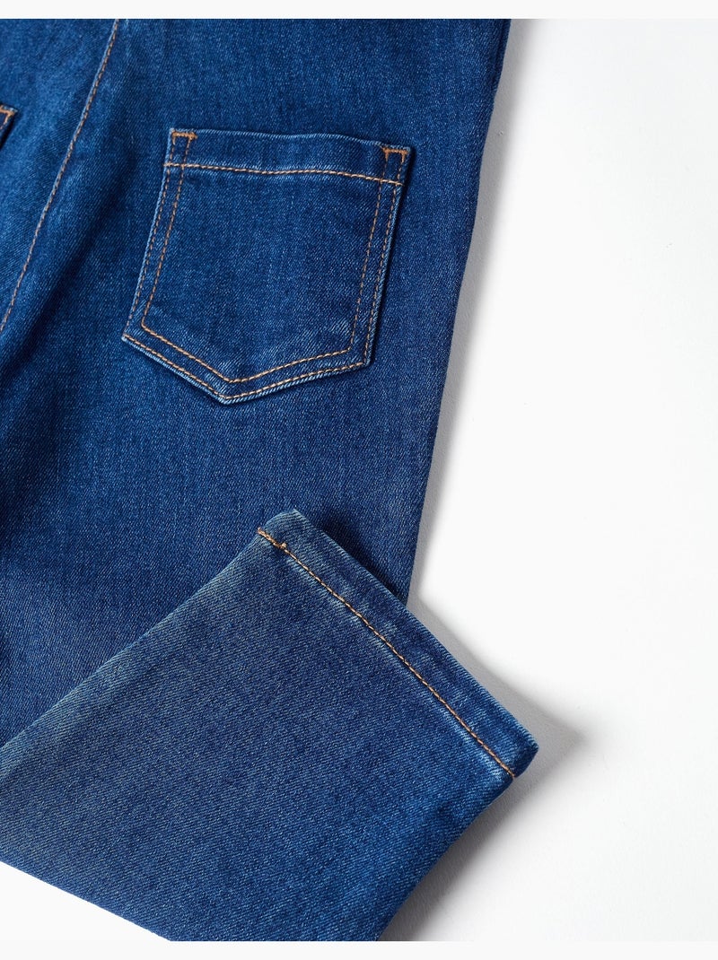Mono vaquero con tirantes con volantes Azul Azul - Kiabi