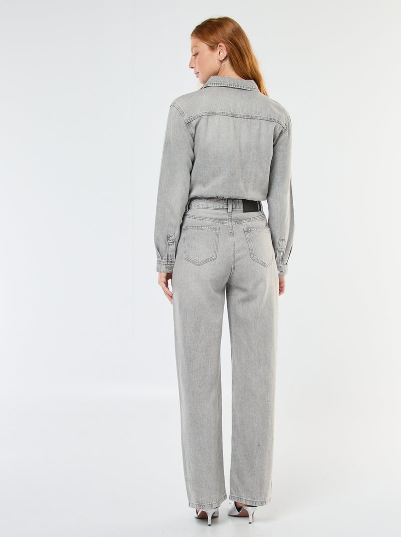 Mono vaquero de manga larga Gris - Kiabi