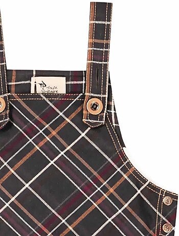 Mono Vestido para Niña | Cuadros Tartan Marrón | LOLA