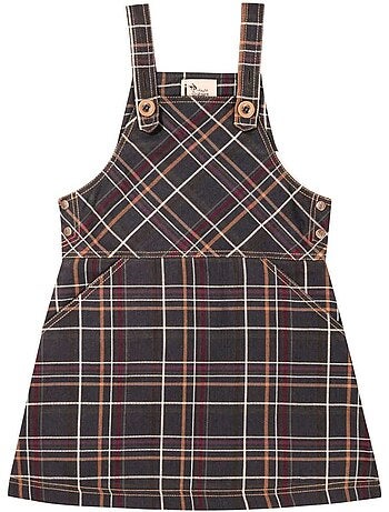 Mono Vestido para Niña | Cuadros Tartan Marrón | LOLA
