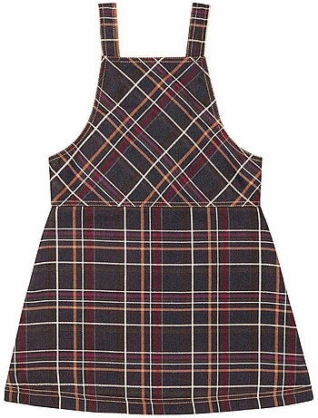 Mono Vestido para Niña | Cuadros Tartan Marrón | LOLA