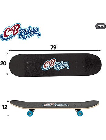 Monopatín madera retro 80's hits con eje de aluminio 79x20 cm cb riders