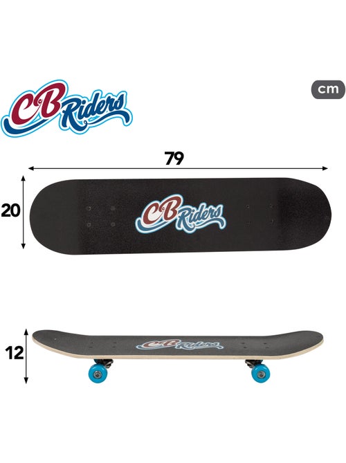 Monopatín madera retro 80's hits con eje de aluminio 79x20 cm cb riders - Kiabi