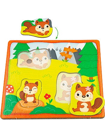 Montessori lisciani 6 puzzles para encajar piezas de animales