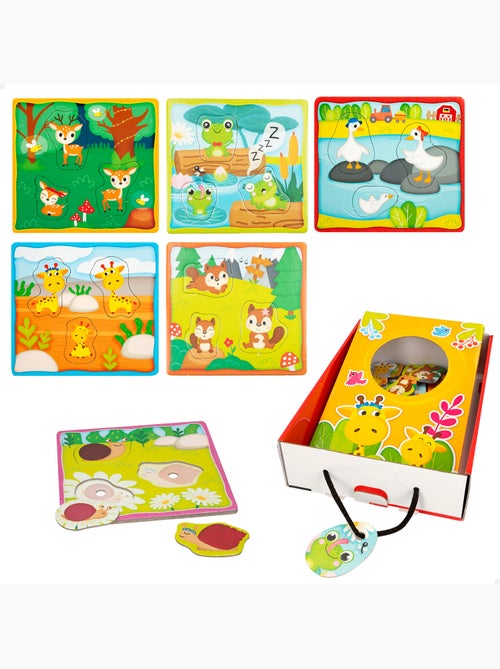 Montessori lisciani 6 puzzles para encajar piezas de animales - Kiabi Montessori lisciani 6 puzzles para encajar piezas de animales - Kiabi
