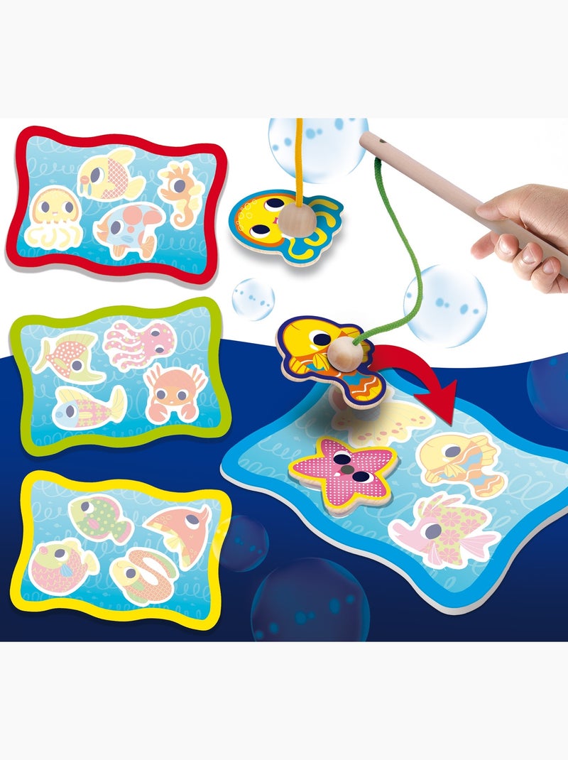 Montessori lisciani juego de pesca magnético de madera 32 piezas Azul - Kiabi