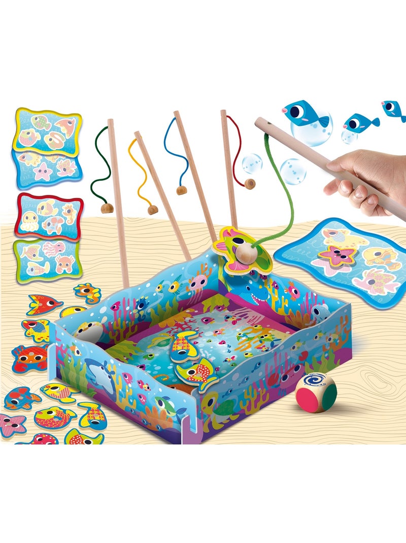 Montessori lisciani juego de pesca magnético de madera 32 piezas Azul - Kiabi