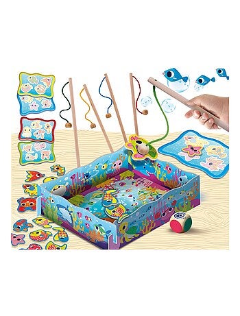 Montessori lisciani juego de pesca magnético de madera 32 piezas