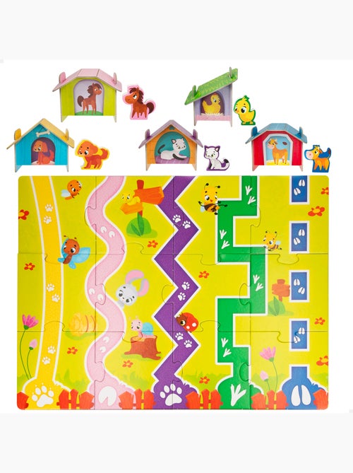 Montessori lisciani puzzle granja 12 piezas c/5 animales madera y 5 casas 3d - Kiabi Montessori lisciani puzzle granja 12 piezas c/5 animales madera y 5 casas 3d - Kiabi