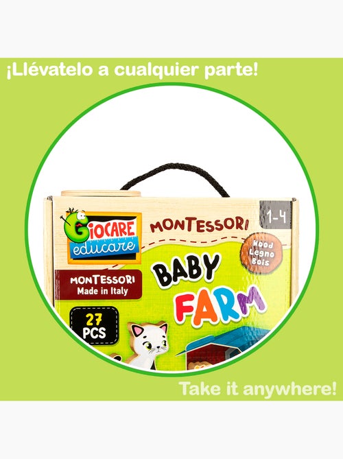 Montessori lisciani puzzle granja 12 piezas c/5 animales madera y 5 casas 3d - Kiabi Montessori lisciani puzzle granja 12 piezas c/5 animales madera y 5 casas 3d - Kiabi