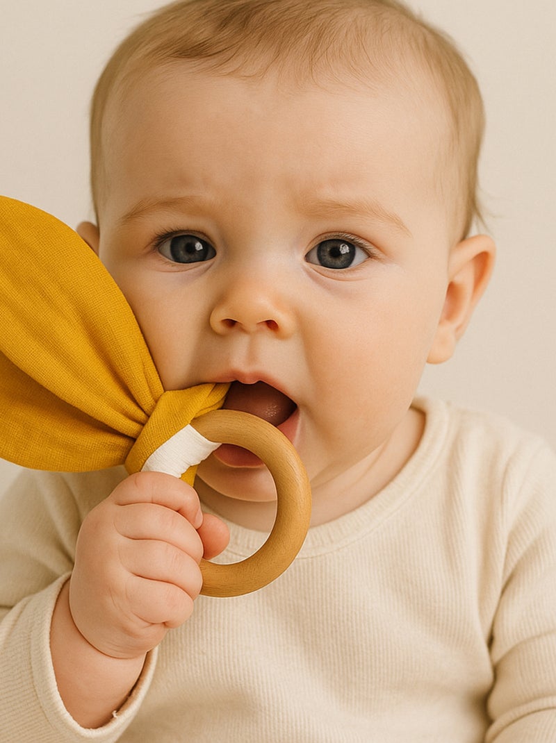 Mordedor de algodón orgánico Beige - Kiabi