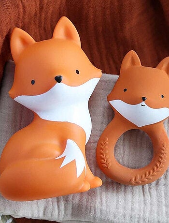 Mordedor sonajero zorro 100% natural | A Little Lovely Company