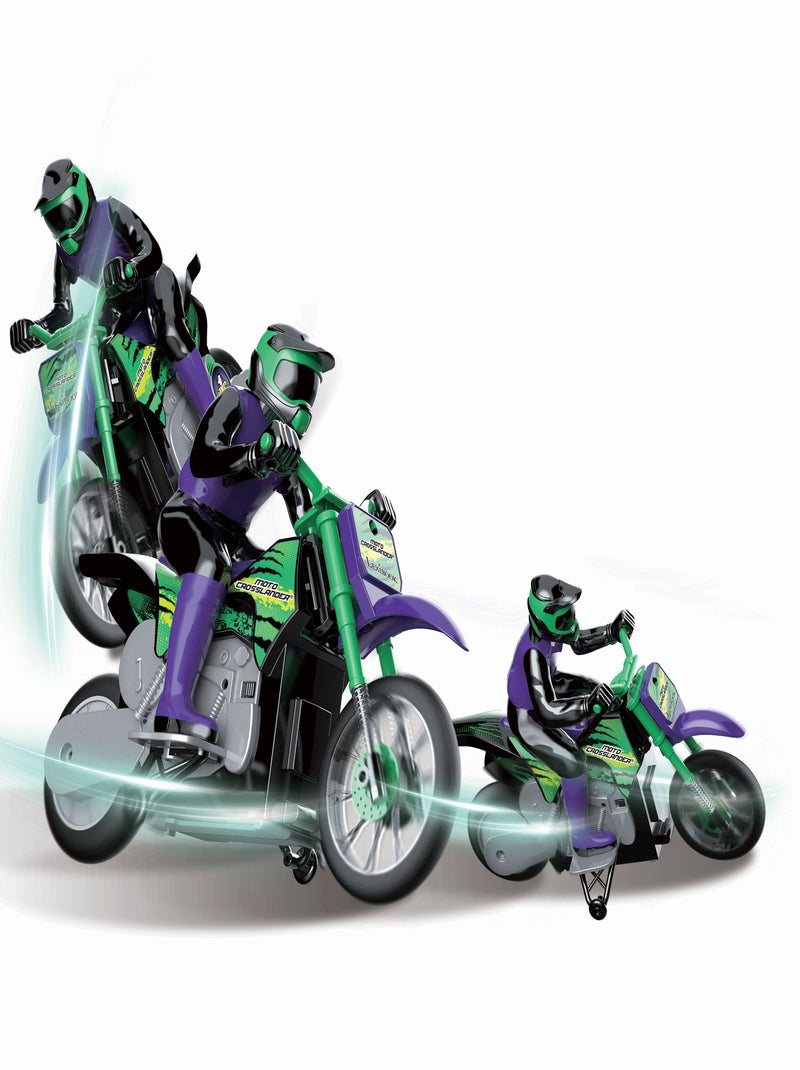 Moto Crosslander® 2.4Ghz, acrobacia extrema con efectos de luz. Verde - Kiabi