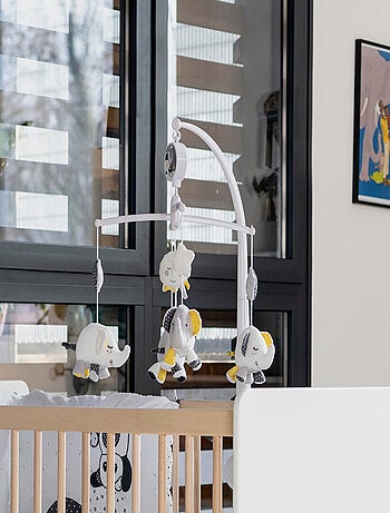 Móvil musical para bebé Eléphant de algodón - SAUTHON