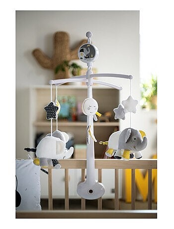 Móvil musical para bebé Eléphant de algodón - SAUTHON