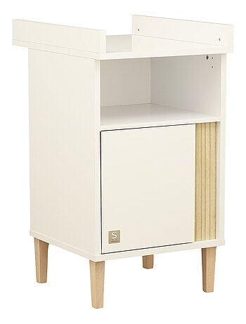 Mueble cambiador con detalle de imitación de madera texturizada y patas de - SAUTHON