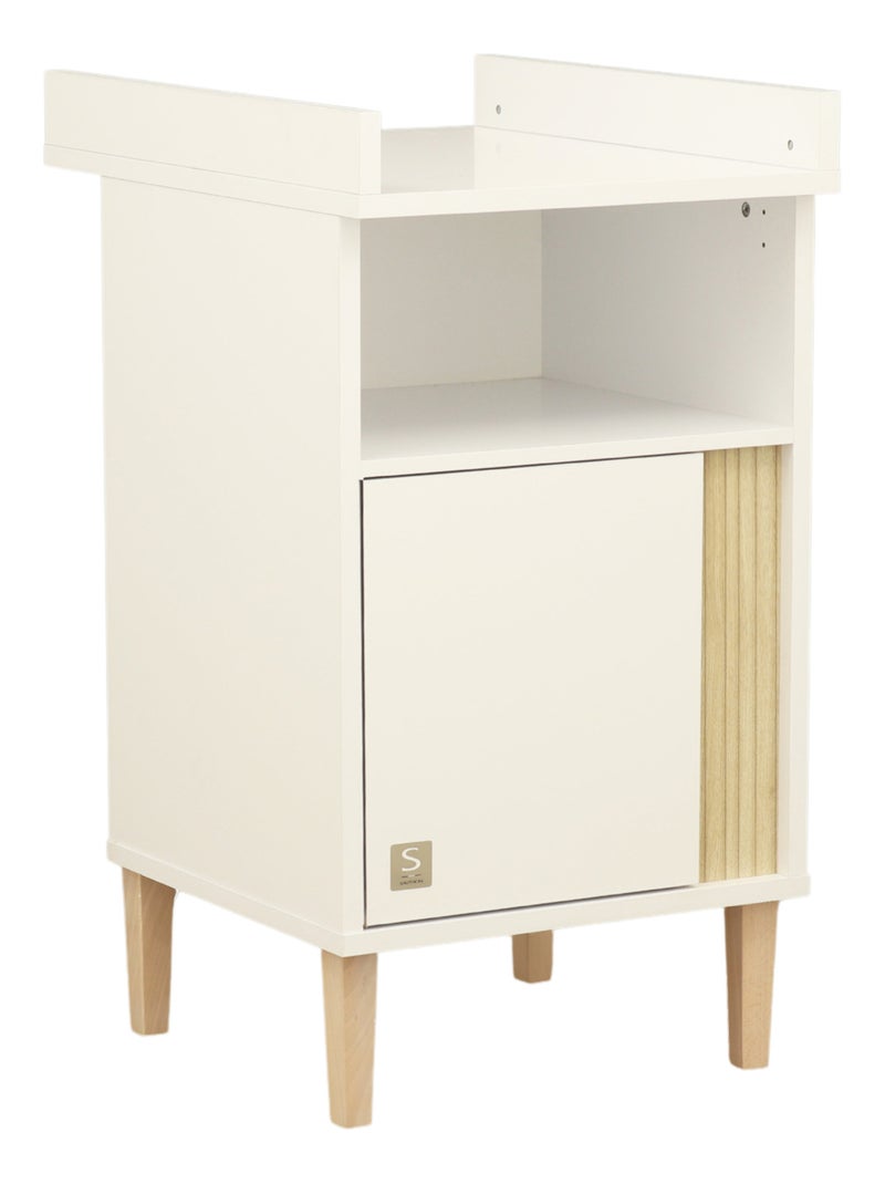 Mueble cambiador con detalle de imitación de madera texturizada y patas de - SAUTHON Blanco Marrón - Kiabi