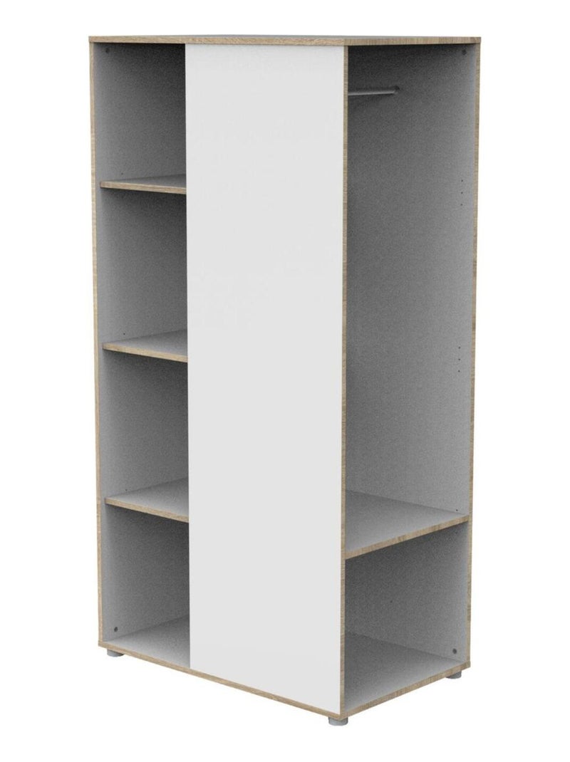 Mueble con estantes y espacio para colgar en madera blanca y cantos de - babyprice Blanco - Kiabi