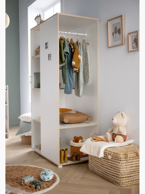 Mueble con estantes y espacio para colgar en madera blanca y cantos de - babyprice - Kiabi