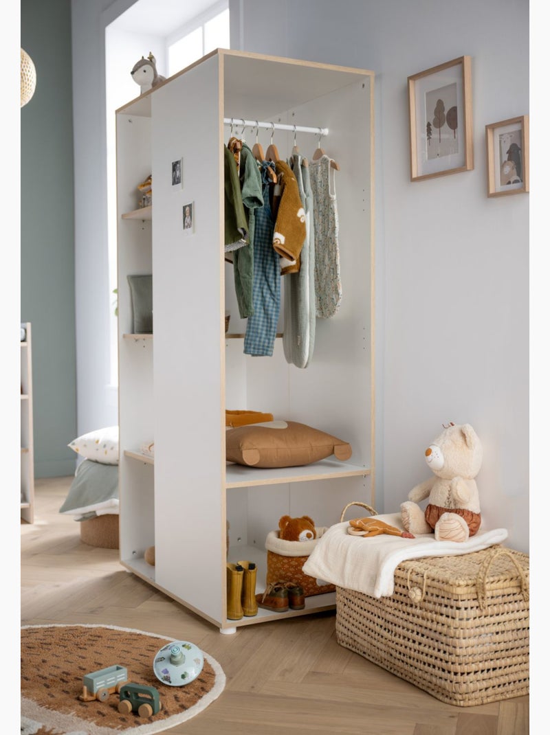 Mueble con estantes y espacio para colgar en madera blanca y cantos de - babyprice Blanco - Kiabi