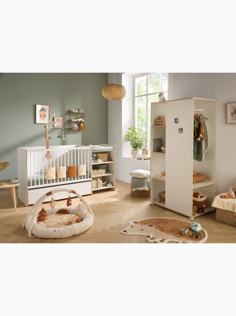 Mueble con estantes y espacio para colgar en madera blanca y cantos de - babyprice Blanco - Kiabi