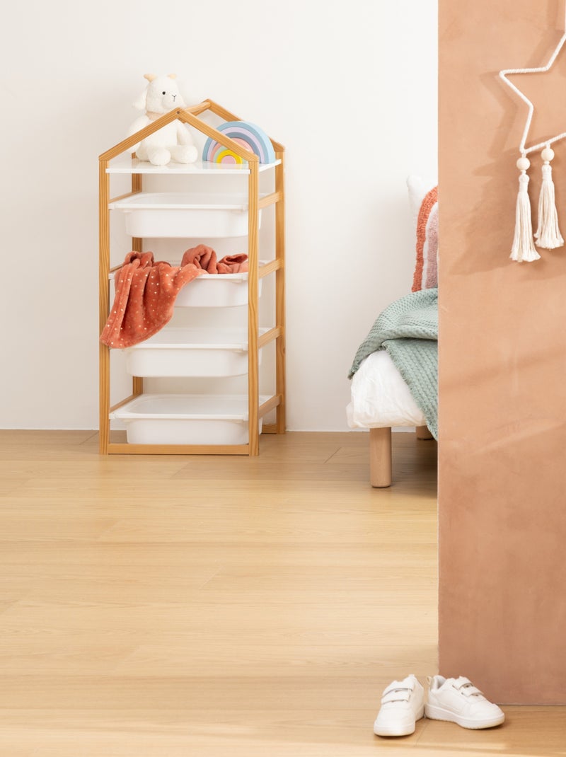Mueble de almacenamiento con 4 cajas extraíbles Blanco - Kiabi