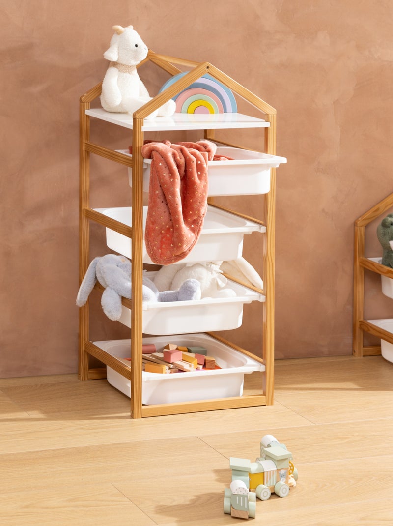 Mueble de almacenamiento con 4 cajas extraíbles Blanco - Kiabi
