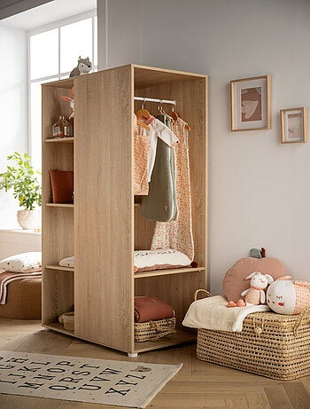 Mueble de almacenamiento con estantes y espacio para colgar en decoración de - BABYPRICE